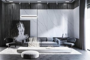 Có nên ốp gạch tường phòng khách?