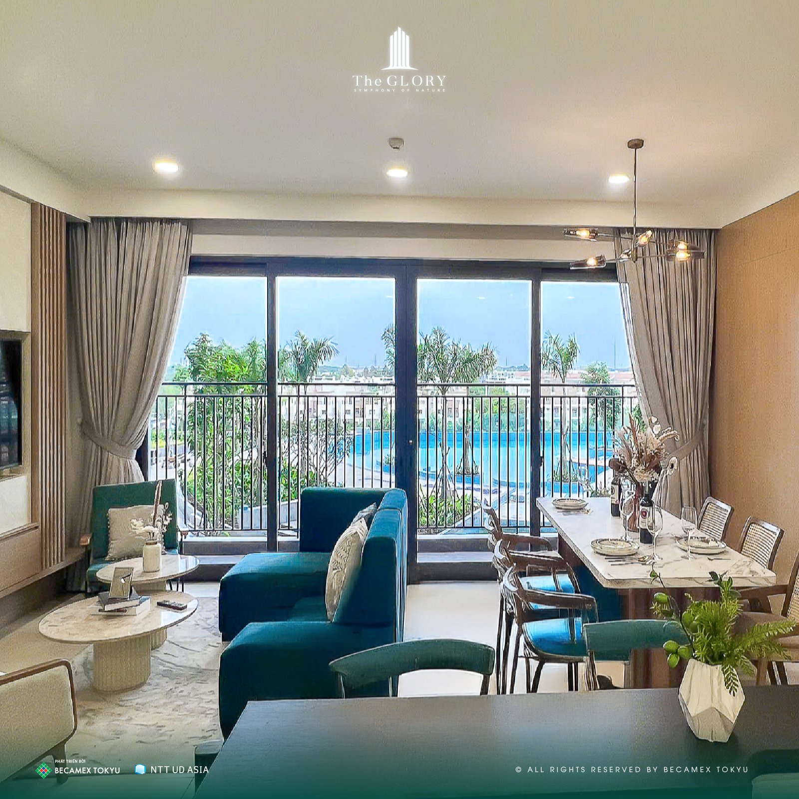 Mặt bằng chi tiết căn hộ 3 phòng ngủ The GLORY Midori Park