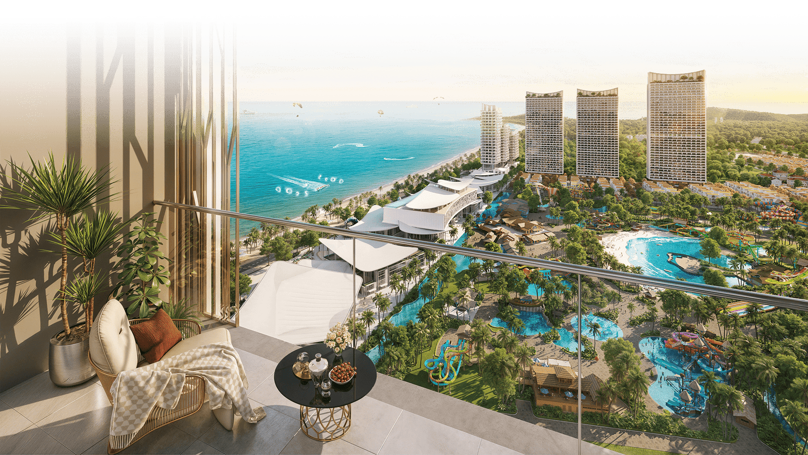Tòa tháp cao tầng Blanca City nhìn trực diện ra biển