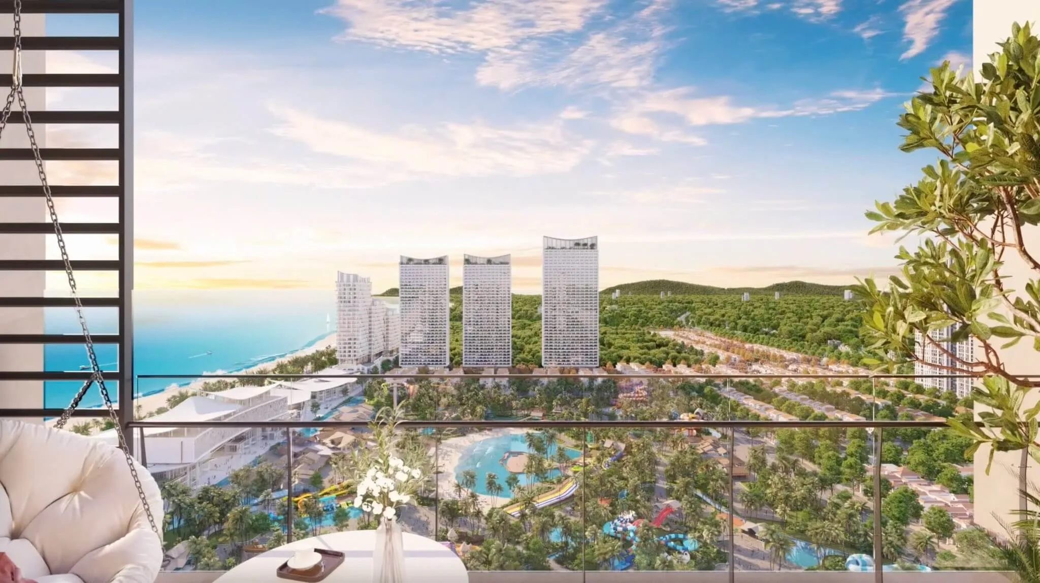 Tầm view căn hộ Blanca City hướng ra công viên nước Sun World
